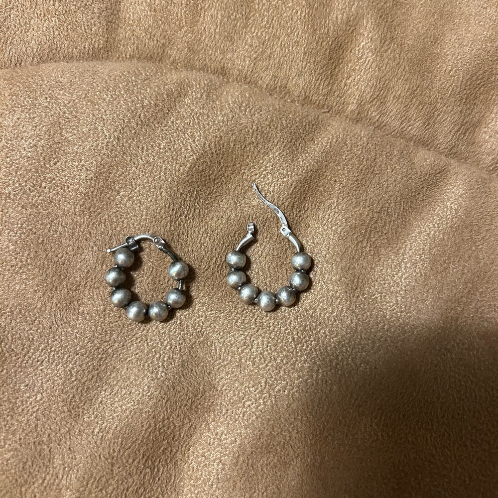 Navajo Pearl Hoop Earrings